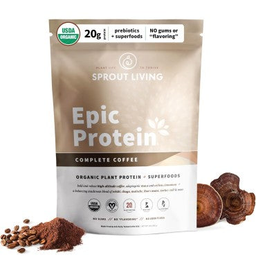 Proteína Épic Vegana con Superfoods sabor Café.  456 gr.