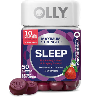 OLLY, Maxium Strenght Sleep, soporte descanso nocturno Extra Fuerte 10. 50 y 70 gomitas