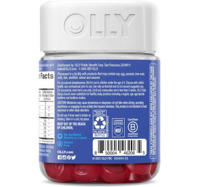 Gomitas de Melatonina para Niños sabor Raspberry, 50 Gomitas