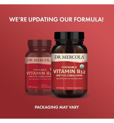 Vitamina B12, orgánica, masticable, sabor Cereza. 30 tabs.