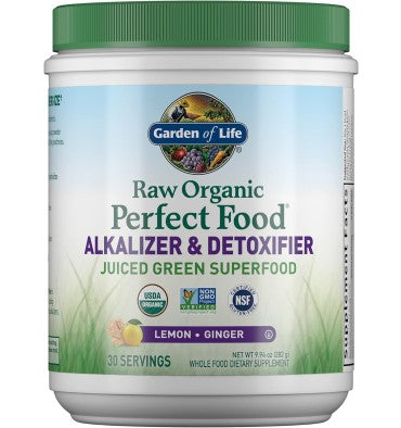 Perfect Food Alcalinizante y Desintoxicante Raw Orgánico Limón Gengibre. 285g.