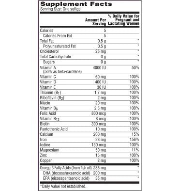 Mutlivitamínico Prenatal One a Day. 120 caps blandas.