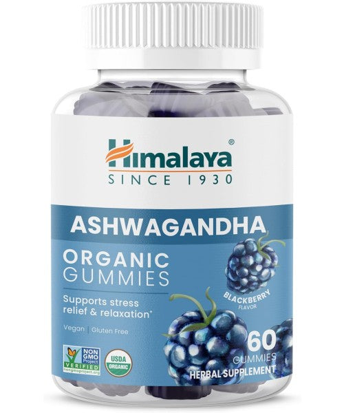 Himalaya, Ashwagandha Orgánica sabor Mora. 60 Gomitas