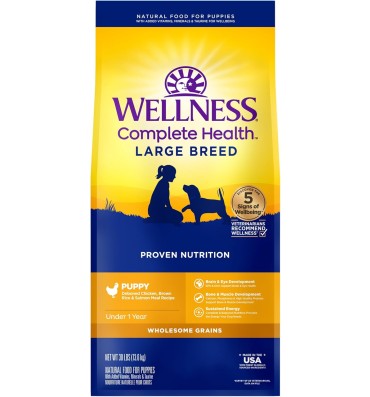 Alimento Natural para Cachorros raza Grande, Pollo, Salmon Arroz. 13.6 kg.