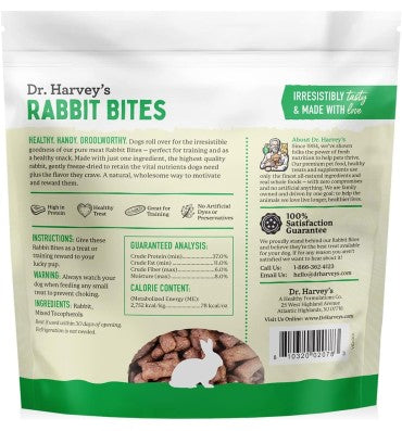 Rabbit Bites Freeze Dried Raw Dog Treats. 7 oz