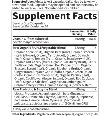 Vitamina C RAW, Vegana, Sistema Inmune. 2 opc