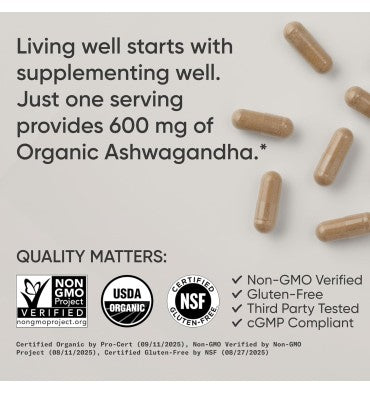Sports Research, Ashwagandha Orgánica KSM-66. 90 caps.