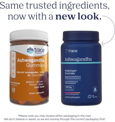 Trace Minerals, Ashwagandha 300 mg. sabor Passion Fruit. 60 gomitas