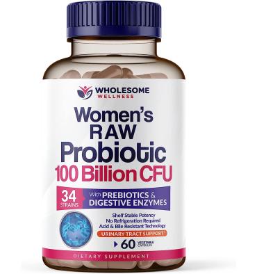 Probióticos RAW Orgánicos para Mujer 100 billion, 30 caps