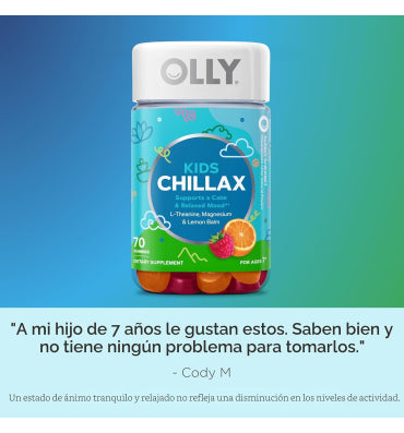 OLLY, Kids Chillax, soporte para Estado de Ánimo sabor sorbete. 50 y 70 gomitas