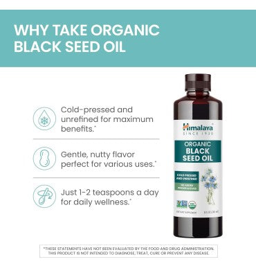 Organic Black Seed Oil, Cold Pressed and Unrefined. 8 oz