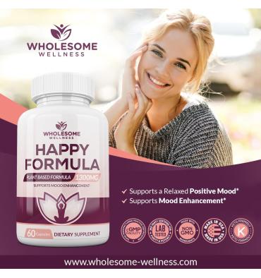 Happy Formula, Alivia el Estrés y Depresión, 60 Caps.
