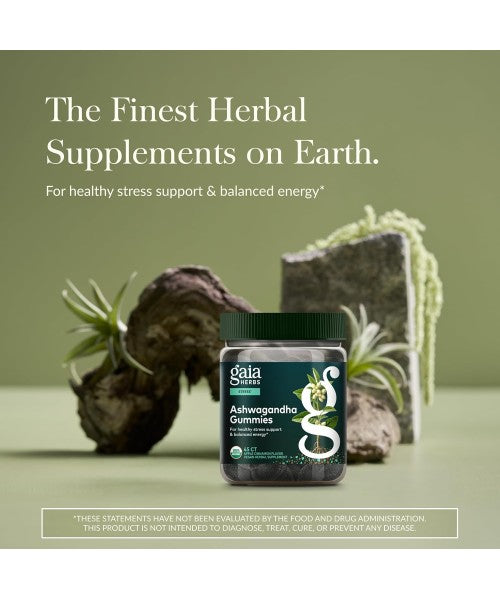 Gaia Herbs, Ashwagandha sabor manzana y canela. 45 y 81 gomitas