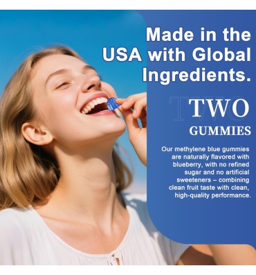 Azul de Metileno Grado farmacéutico. en Gomitas. 60 cont.