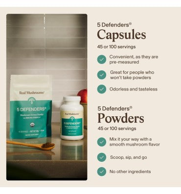 "5 Defenders Immune Strength"; Mezcla de Hongos Orgánicos