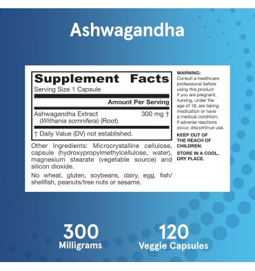 Jarrow Formulas, Ashwagandha 300 mg. 120 Capsules