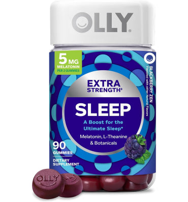 OLLY, Extra Strength Sleep, soporte descanso nocturno 5, sabor Zarzamora. 50, 70 y 90 gomitas