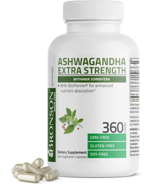 Bronson, Ashwagandha Extra Fuerte. 90, 120, 250 y 360 Vcaps