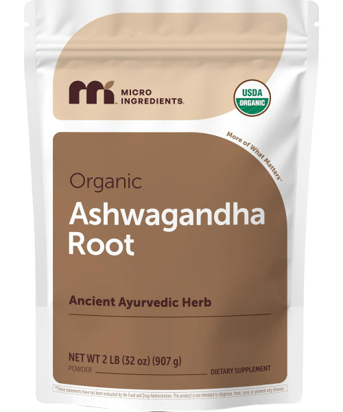 Micro Ingredients, Polvo de Raíz de Ashwagandha Orgánico. 907 gr
