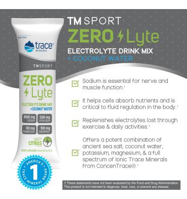 ZeroLyte Electrolitos sin Azúcar sabor Cíticos Salados. 30 sobres