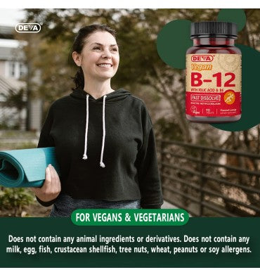 Vitamina B12, Ácido Fólico y B-6 de rápida disolución Vegetariana. 90 tabs.