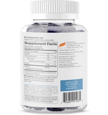 Himalaya, Ashwagandha Orgánica KSM-66 sabor Mora. 60 Gummies
