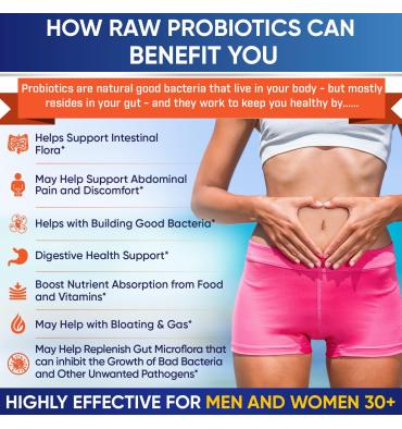 Probióticos RAW Orgánicos para Adulto 100 billion, 30 caps