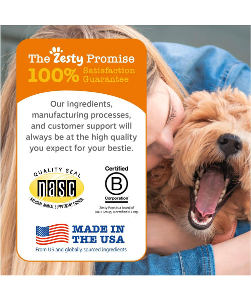 Zesty Paws, 8 in 1 Multivitamin Bites, para Perros sabor crema de cacahuate. 90 chews