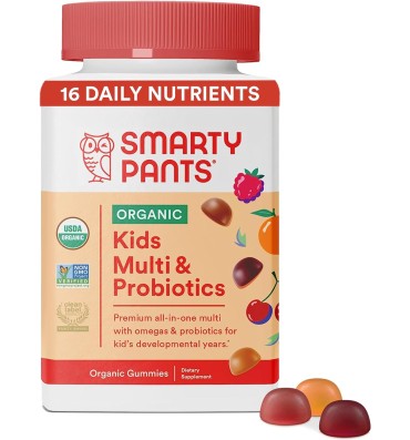 Multivitamínico y Probióticos Orgánicos para Niños sabor Frutas. 120 Gomitas