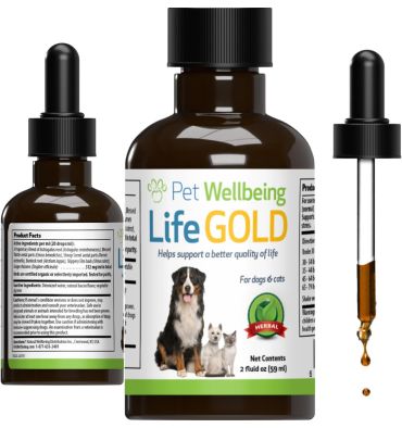 Suplemento Life Gold contra Cancer para Perros y Gatos. 59 ml.