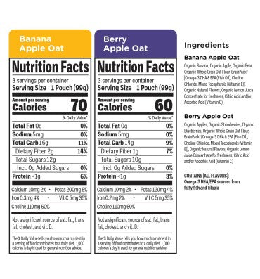 Mezcla de Fruta y Avena Brain Nutrition, variety pack. 12 pack