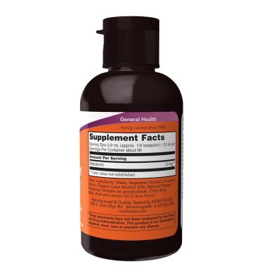 Melatonina Líquida 3 mg, rápida Absorción. 2 oz.