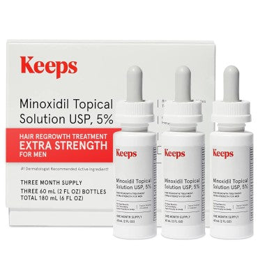 Minoxidil para Hombres, Extra Fuerte al 5% en Solución (3 x 60 ml.)