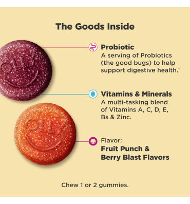 OLLY, Kids Multi and Probiotics, edades +2, sabor Berries. 70 y 100 gomitas