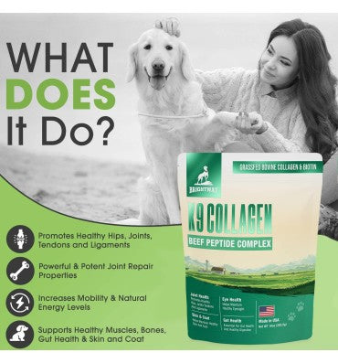 K9 Péptidos de Colágeno Grass Fed con Biotina para Perros.284.5 gr