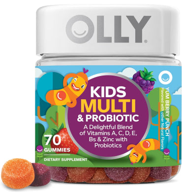OLLY, Kids Multi and Probiotics, edades +2, sabor Berries. 70 y 100 gomitas