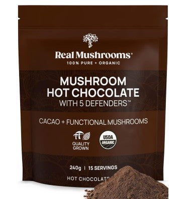 "5 Defenders Hot Chocolate"; Mezcla de Hongos Orgánicos. 240 gr.