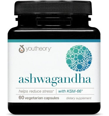 Youtheory, Ashwagandha  y Cúrcuma. 60 unidades