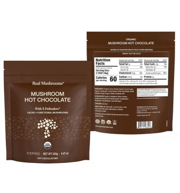 "5 Defenders Hot Chocolate"; Mezcla de Hongos Orgánicos. 240 gr.