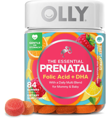 OLLY, Prenatal Essential, Multivitáminico sabor Limón Raspberry. 60 y 84 gomitas