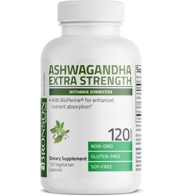 Bronson, Ashwagandha Extra Fuerte. 4 tamaños