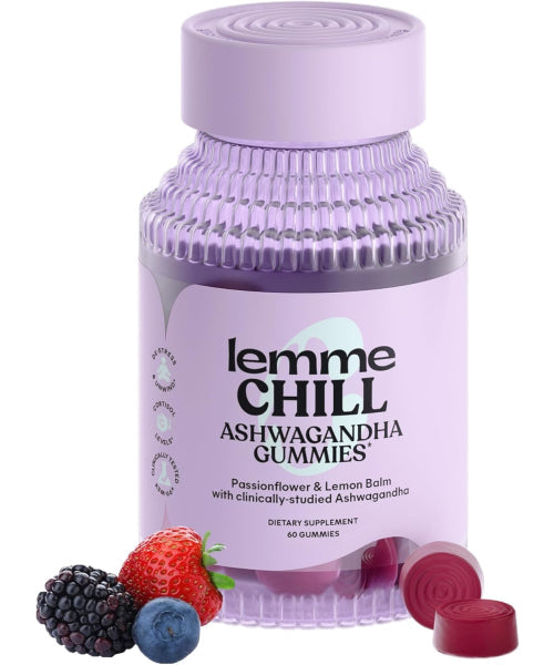 Lemme Chill, Ashwagandha KSM-66 y Mezcla de Hierbas sabor Berries. 60 gomitas
