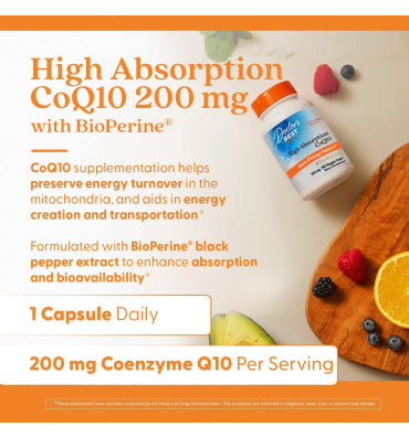 Doctor's Best High Absorption CoQ10 200mg with BioPerine. 180 Vcaps