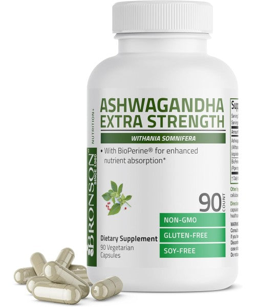 Bronson, Ashwagandha Extra Fuerte. 90, 120, 250 y 360 Vcaps