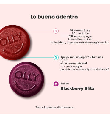 Multivitamínico para Hombre, sabor Blackberry Blitz. 130 gomitas.
