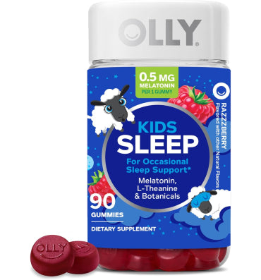OLLY, Kids Sleep, soporte para descanso nocturno sabor Raspberry. 50, 70 y 90 gomitas