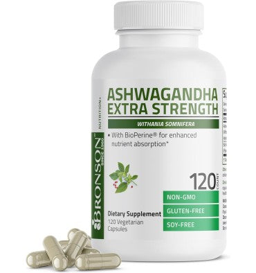 Bronson, Ashwagandha Extra Fuerte. 4 tamaños
