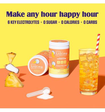 Electrolitos Veganos Sin Azúcar, Sin Calorías, sabor Piña Colada. 90 serv.