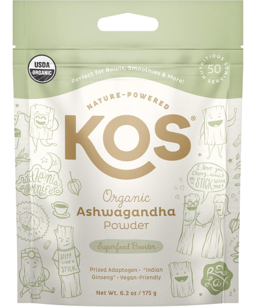 KOS, Polvo de Ashwagandha Orgánica. 175 gr