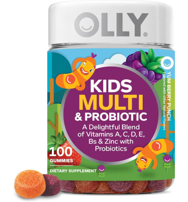 OLLY, Kids Multi and Probiotics, edades +2, sabor Berries. 70 y 100 gomitas